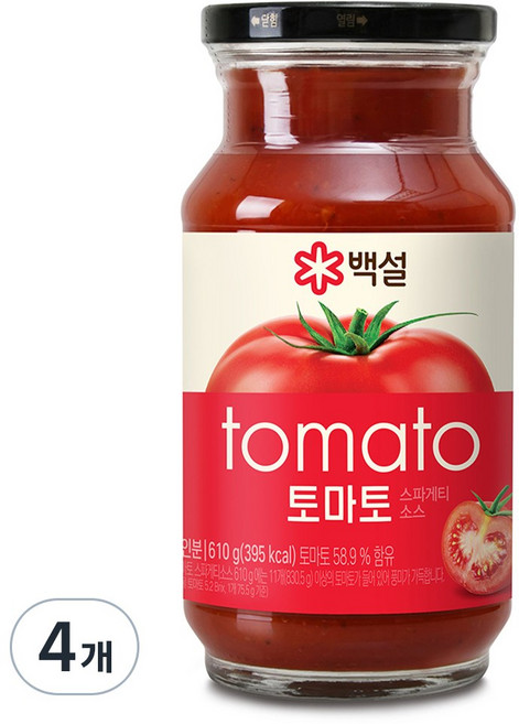 백설 토마토 스파게티소스, 610g, 4개