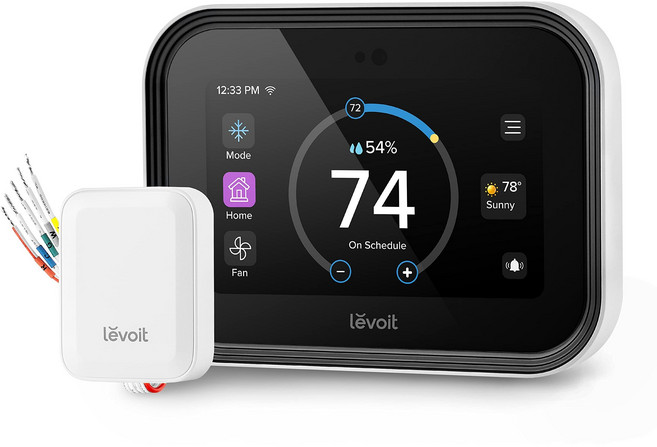 LEVOIT 스마트 온도조절기 WiFi 디지털 프로그래밍 가능 알렉사 호환 C와이어 어댑터 포함 Aura 400S 화이트