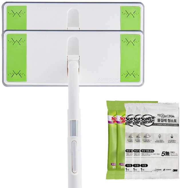 3M 스카치브라이트 올터치 막대걸레 대형+정전기10매+물걸레1매 + 훅걸이1p, 2세트