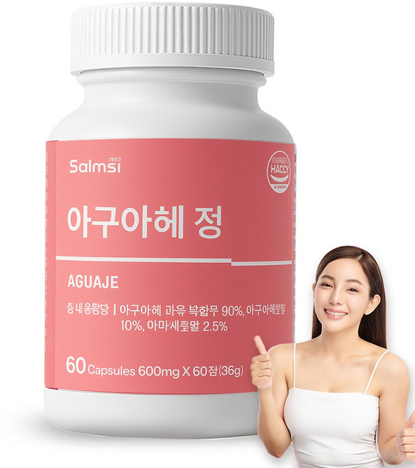 여성 갱년기 영양제 아구아헤 60정 HACCP 가슴 히비스커스 석류 아마씨분말 맥주효모 히알루론산 함유, 1개, 36g