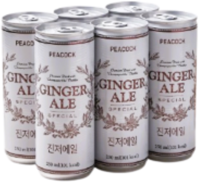 피코크 진저 에일 탄산 음료, 250ml, 12개