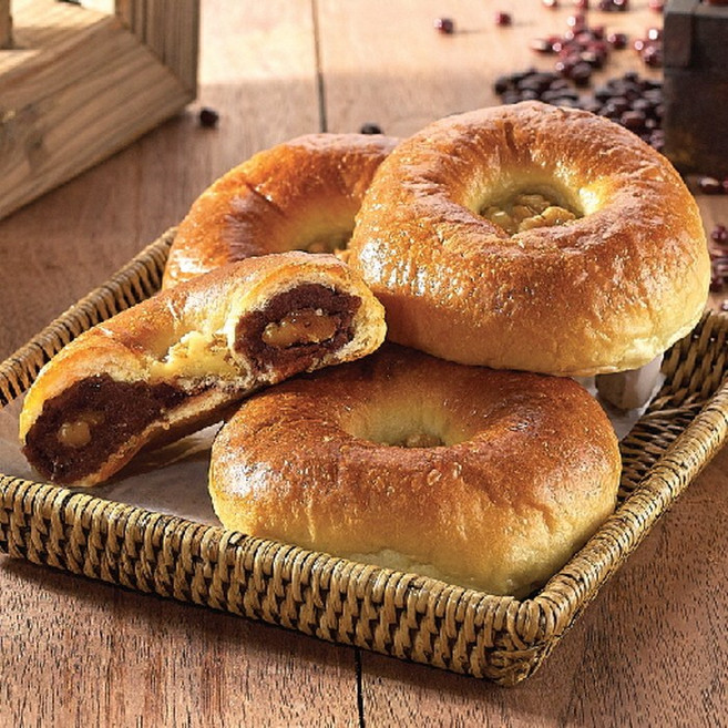 천안호두과자본점 유기농 밀 호두 통 단팥빵, 5개, 100g