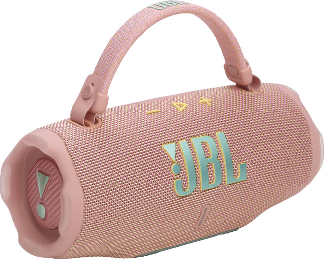 삼성공식파트너 JBL CHARGE6 블루투스 스피커 AI 사운드부스트 24시간재생 보조배터리기능 Aura cast IP68 방수방진 핸드스트랩 야외 아웃도어 캠핑 무선 스피커, 핑크
