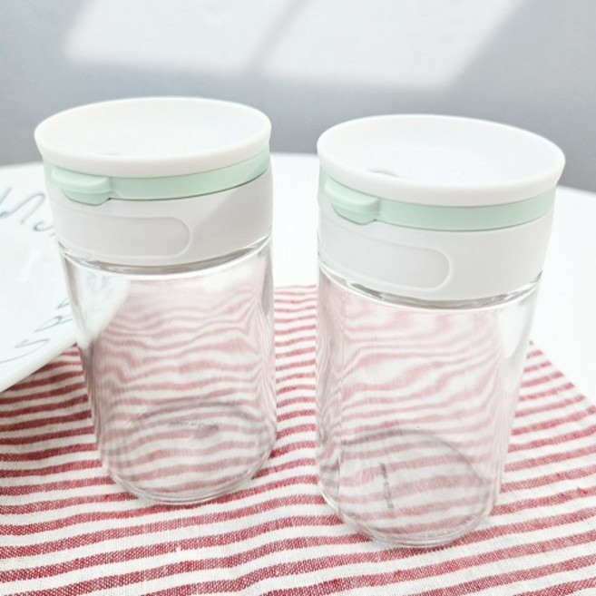 멀티 글라스 양념 박스 2P세트 중 200ML 6342 /유리 양념통 병 후추 소금