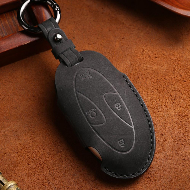 [소소마루] 가죽 핸드메이트 스마트키케이스 키 7버튼 케이스 그랜져GN7 키홀더 TP0000GWR, 다크블랙-필기체(대소문자)