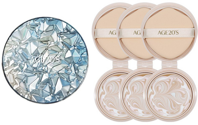 에이지투웨니스 AGE20s 팩트 아우라 에센스 커버 팩트, 1세트, 블루 21호 본품1 리필3