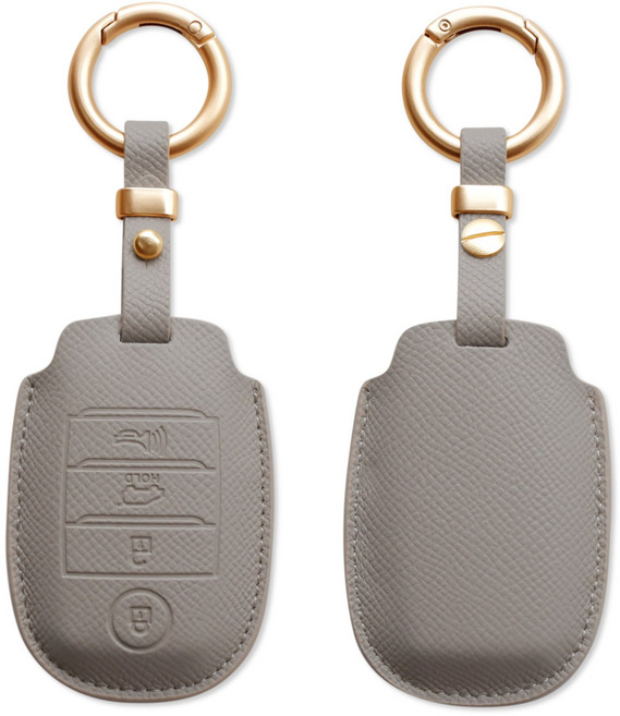 트니르 천연 소가죽 기아 호환 H타입 4버튼 k3 k5 쏘울 올뉴카렌스 올뉴카니발 니로 쏘렌토R 올뉴쏘렌토 스토닉 더뉴스포티지R 스포티지QL 차량용품, 에토프그레이