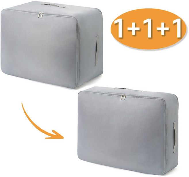 1+1+1 이불 압축 특대형 파우치 대용량 부피순삭 패딩 실크 이불 정리함 겨울 옷 바지 포장팩 캠핑이불가방 3개세트, 3개입, 1개