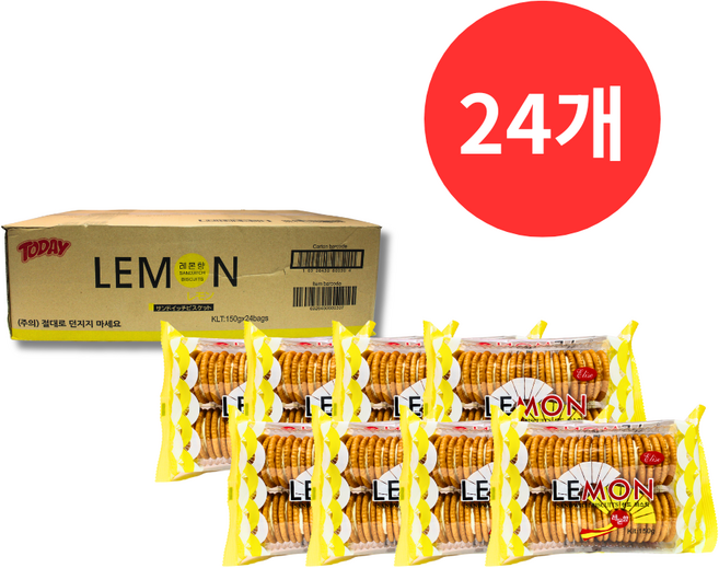 (무)엘리스레몬향샌드비스킷150g, 본상품선택, 150g, 24개