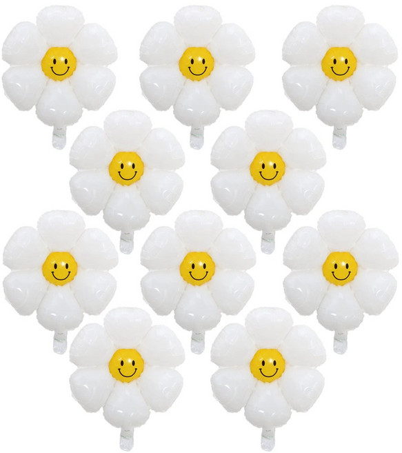 올리브파티 스마일 데이지풍선 소형 10P 세트, 1세트