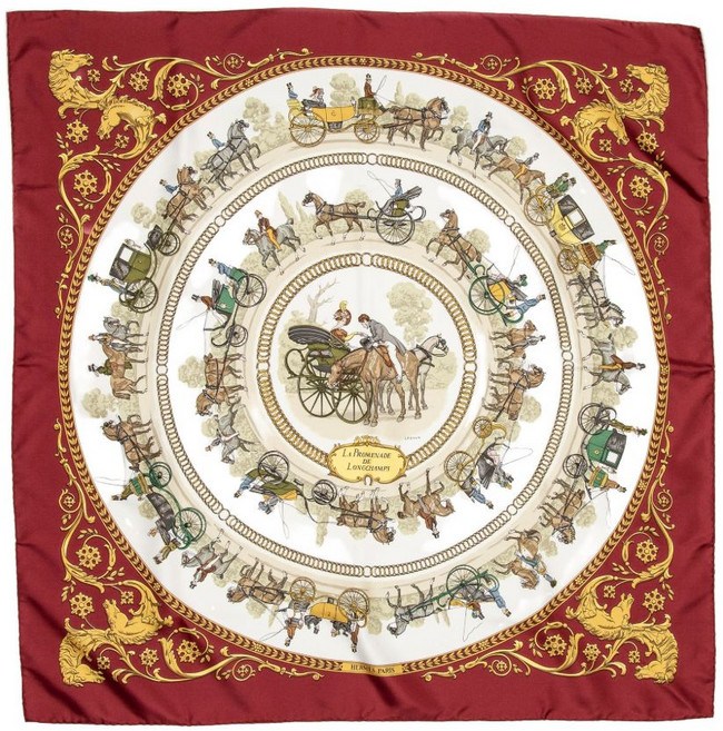 에르메스 중고 라 프롬나드 드 롱샴 스카프