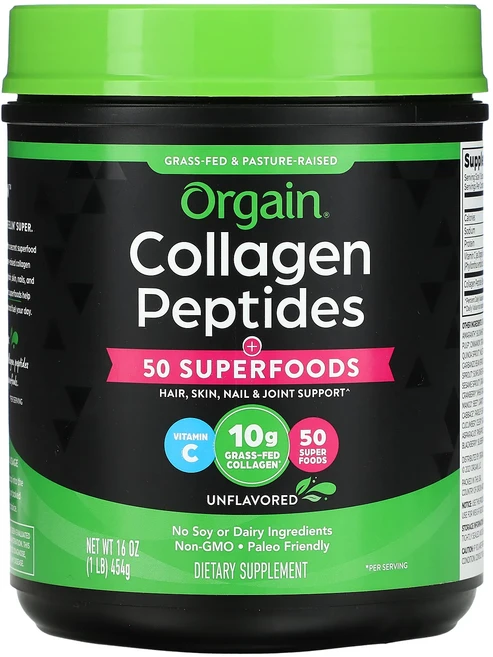 Orgain 콜라겐 펩타이드 50가지 슈퍼 푸드 함유 무맛 454g(1lb), Orgain콜라겐펩타이드50가지슈퍼푸드함유무맛454g1, 454g, 1개 - 쿠팡
