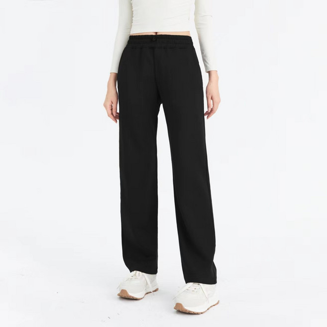 lu長款闊腿褲Softstrem休閒運動空氣層長褲女寬鬆高腰直筒褲