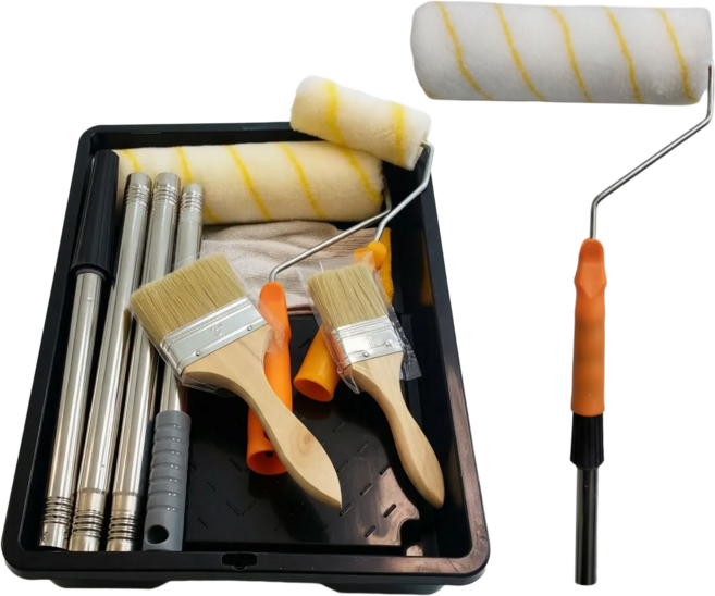 바른 페인트도구세트 롤러 롤러장대 4인치롤러 포함 총 7종세트, 1