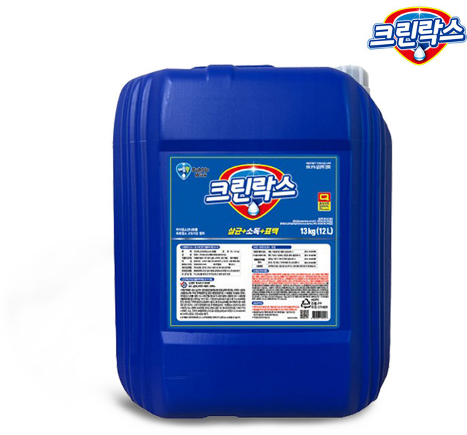 크린락스 13kg 대용량 락스 욕실 화장실 청소 곰팡이제거 말통 업소용 이사청소, 1개