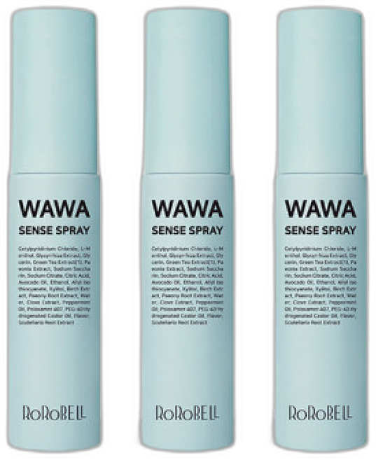 로로벨 와와 센스 스프레이 구취제거 휴대용 구강청결제, 3개입, 1L