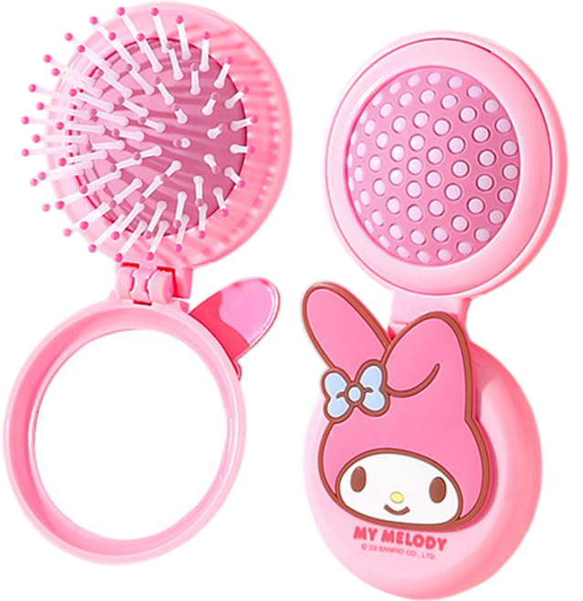 산리오 정품 휴대용 접이식 거울빗, 1개, 마이멜로디_오리지널