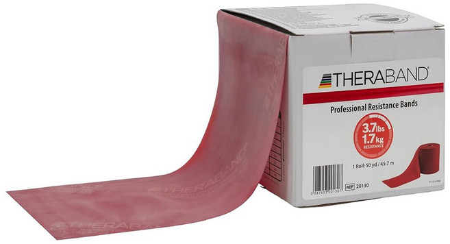 테라밴드 저항 밴드 레드 미디엄 50야드 롤 운동 스트레칭 물리 요가 필라테스 홈 컷 투 롱 컬러 코딩 레벨을 위한 라텍스 탄성 밴드, Red - Medium, 1개, 세라밴드 Red - Medium