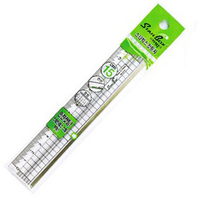 예스통상 [다용도 코팅필름 모음전] 부모님과 아이가 함께쓰는 구성, 15cm 스타박스 컷팅 자 /단품