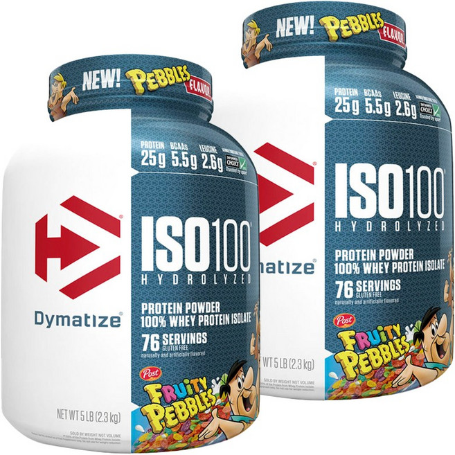Dymatize Iso100水解乳清蛋白粉 水果麥片風味, 2.3kg, 2罐