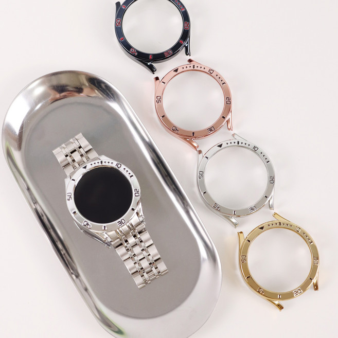 오르몽트 갤럭시워치5 4 40mm 44mm 프로 45mm PC 베젤 커버 초경량 하프커버, 골드, 워치5/4 40mm