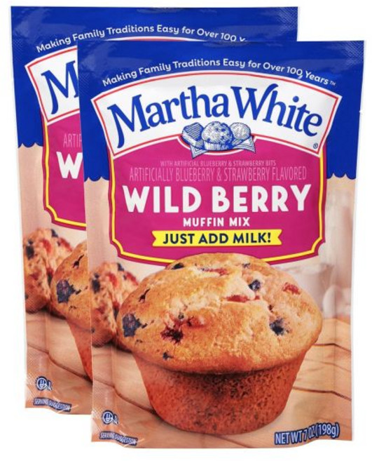 옥수수빵 머핀 믹스 홈베이킹 콘브레드 마사 화이트 와일드 베리 맛 7온스 팔라티즈 팩 2개, 옥수수빵 머핀 믹스 홈베이킹 콘브레드 마사 화이트 와일, 198g