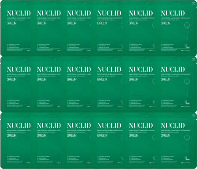 뉴클리드 마데카소사이드 3000PPM X 자사 특허 유산균 엑소좀 3종 마스크팩 6매 6매입 1SET, 1개, 18개입