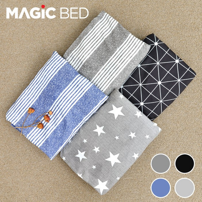 매직베드 5단 접이식 매트리스 전용 통시트 커버, 라인그레이