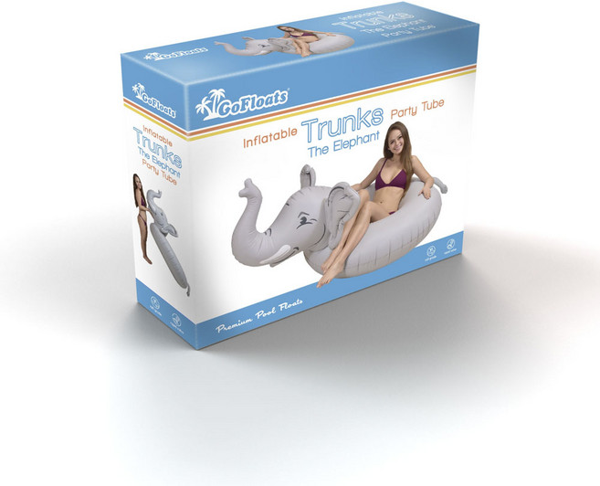 고플로츠 인플레이터블 파티 성인용 튜브, 1개, Trunks The Elephant