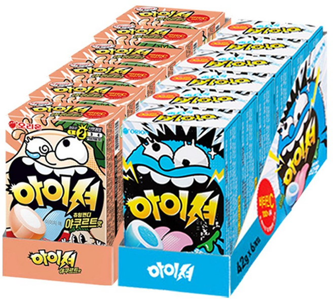 오리온 아이셔 야쿠르트맛+소다맛 42g 6개씩 (총 12개)