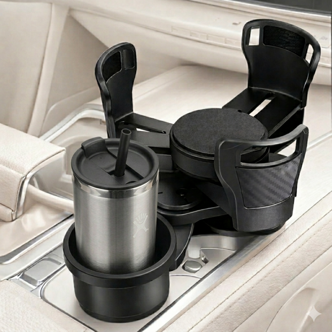 위드메리 차량 사이즈조절 확장형 멀티 컵홀더, 블랙, 1개