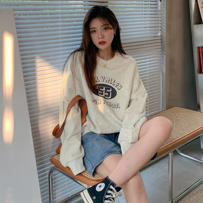 제이로그 레터링 기모 맨투맨 티셔츠 오스쿨MTM