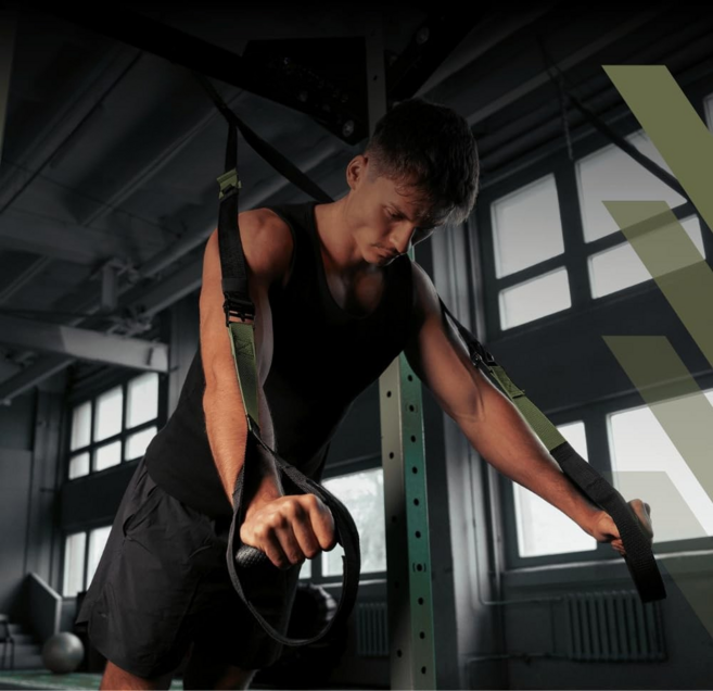 PinnBolt 서스펜션 밴드 스트랩 홈트레이닝 풀세트 근력 강화 운동기구, 1세트, 국방색