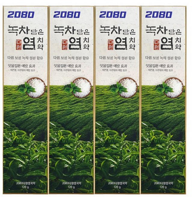 애경 2080 녹차 담은 염치약 잇몸 질환 120g x 4입, 1개