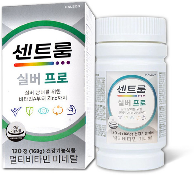 [약국] 센트룸 실버프로 멀티비타민 미네랄 120정(4개월분) 50세이상 남여 종합영양제, 1개, 120정