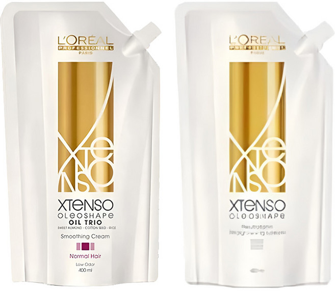 로레알 엑스텐소 올레오쉐입 스무딩 크림 노말헤어 1제 400ml 정상모발용 + 2제 400ml 크림타입 세트, 1개