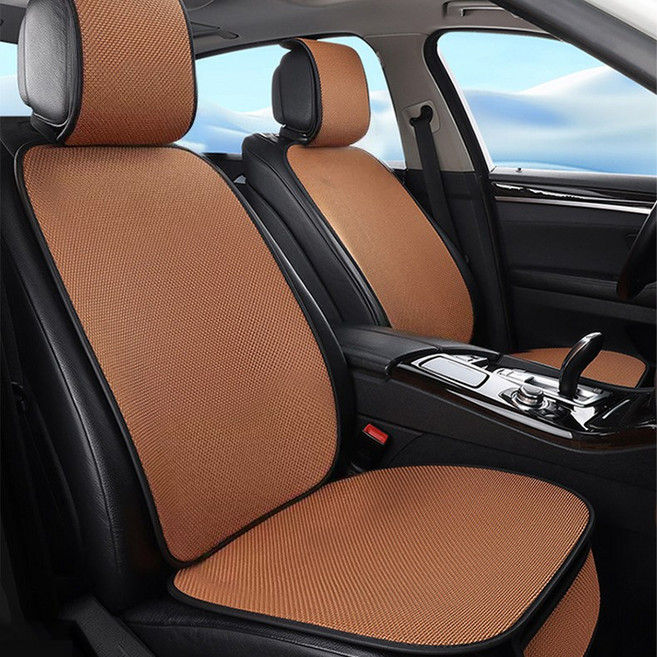 자동차 조종석 시트커버 냉장고 원단 사계절 3D입체 차량용 방석 세트, 1세트, 갈색