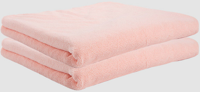 스토리원 대형 비치 타올 1+1 아동용 샤워 바디 극세사 타월 수건 100 x 140 cm, 2개, 핑크