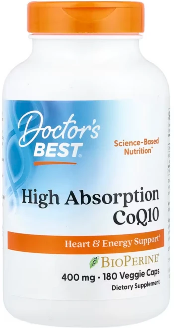 Doctor's Best High Absorption CoQ10 코큐텐 400mg 180정, 1개, 180 Count, 1개 - 쿠팡