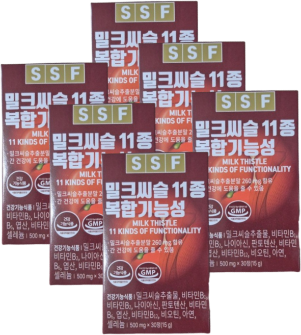 SSF 밀크씨슬 11종 복합기능성 아연, 6박스, 30정