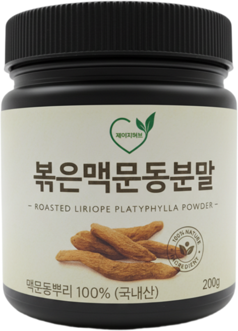 제이지허브 국산 청양 볶은 맥문동 분말 가루, 2개, 200g