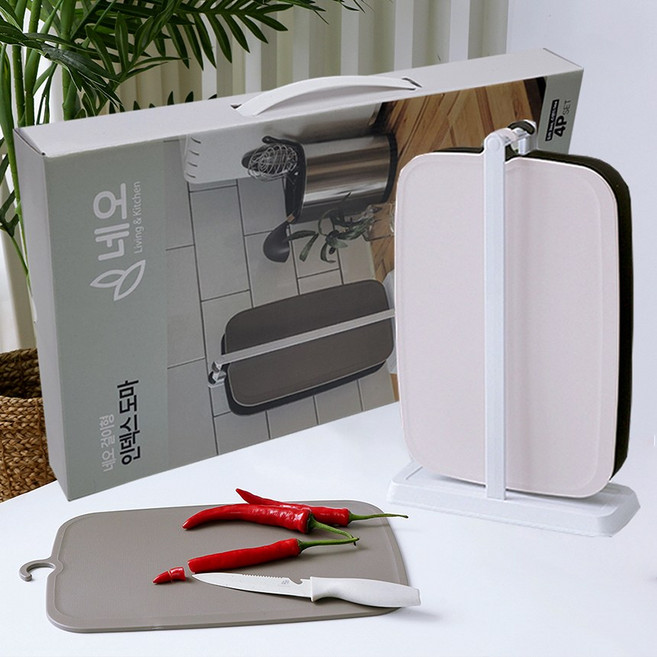 인덱스 걸이형 도마 3종(4P) + 거치대세트 핸들박스 포함 교차오염 방지 사은품 캠핑, 1개