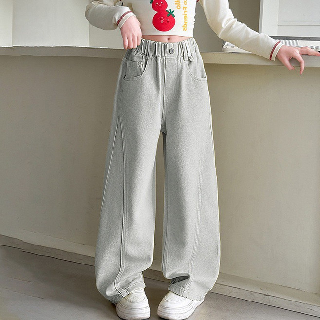 삐삐네옷가게 초등학생 여아 밴딩 데일리 컬러풀 와이드 팬츠