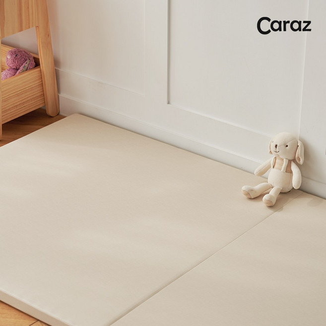 카라즈 항균 원플립 2단 폴더매트 140x250x4cm 유아매트 놀이방매트 층간소음매트, 베이지