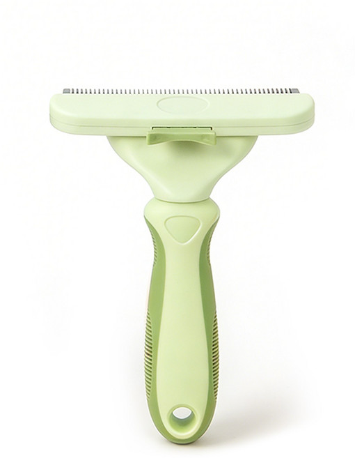 반려동물 원터치 클린 그루밍 탈포 브러쉬 털제거기, 1개, 초록