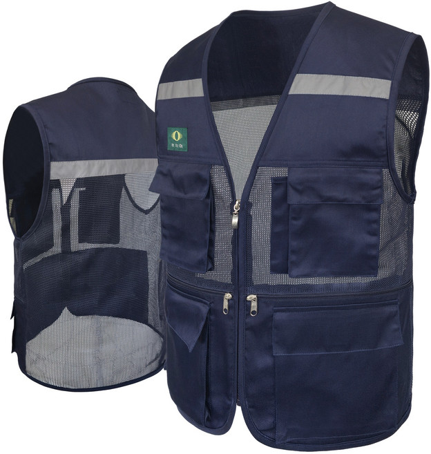 망사 안전조끼 NV021MR 네이비 신호수 여름작업복