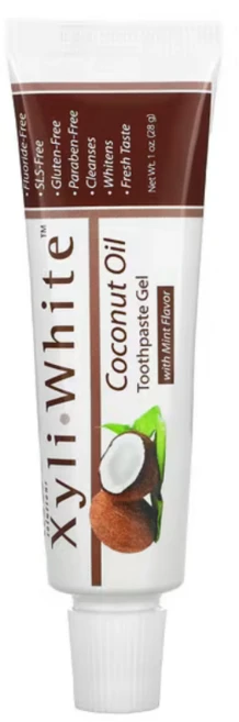 NOW Foods Solutions 나우푸드 솔루션스 자일리화이트 치약 젤 코코넛 오일 민트 향 1 oz (28 g) - 쿠팡