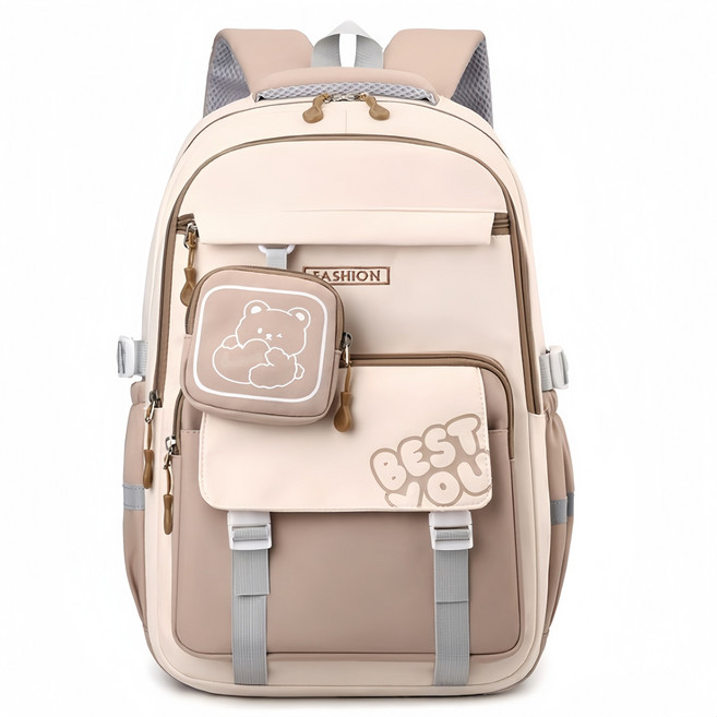 YUEMEIYD 대용량 초중고생 방수 책가방 캐주얼 다기능 남녀공용 백팩 +수납포켓