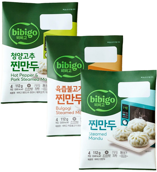 비비고 냉동 찐만두 112g +청양고추 찐만두 112g +육즙불고기 찐만두 112g 각 3개씩