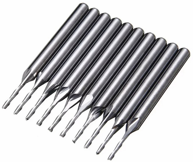 10PC 더블 플루트 초경 절단 엔드 커터 라우터 2MM CNC 플랫 비트 밀링 슬롯 175MM 노즈 나선형, 02 3.175 X1.5 X 8, 1개